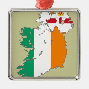 Celtic Nation Irish Map Metal Tree Decoration