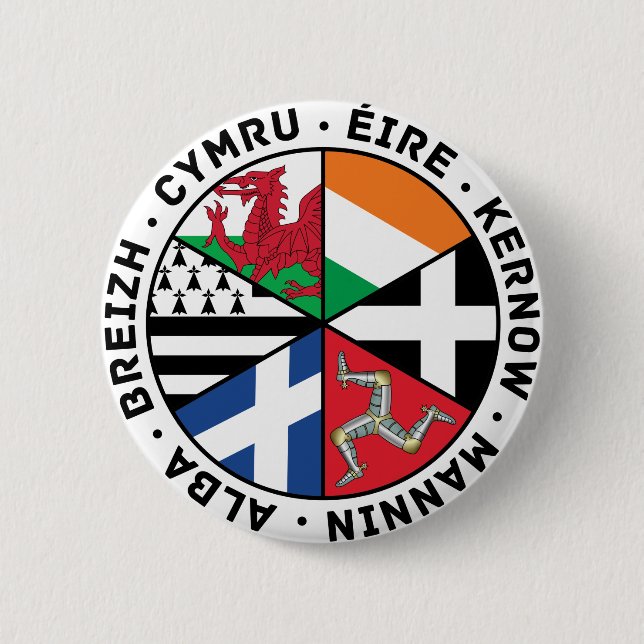 Celtic Nations Flags 6 Cm Round Badge (Front)