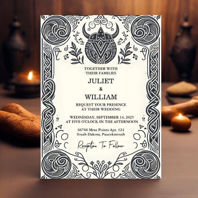 Celtic Nordic Mediaeval Scroll Viking Wedding Invitation (Creator Uploaded)