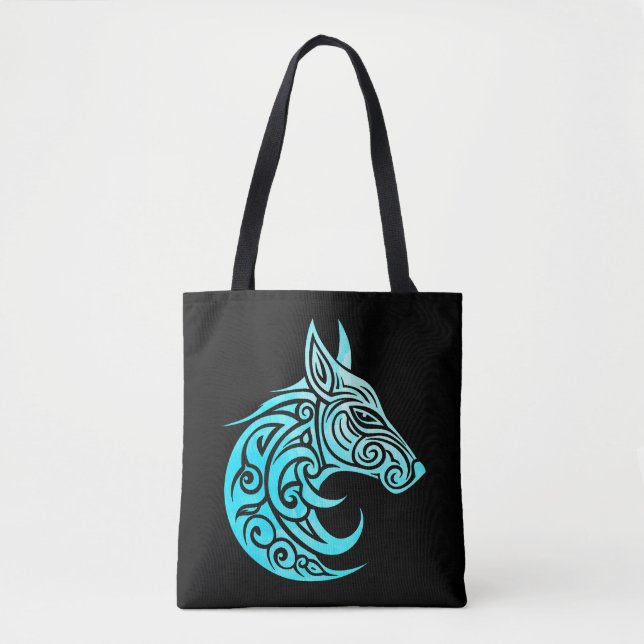 Celtic Nordic Winter Fox Tote Bag (Front)