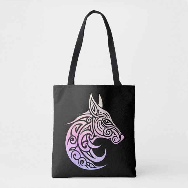 Celtic Nordic Winter Fox Tote Bag (Front)