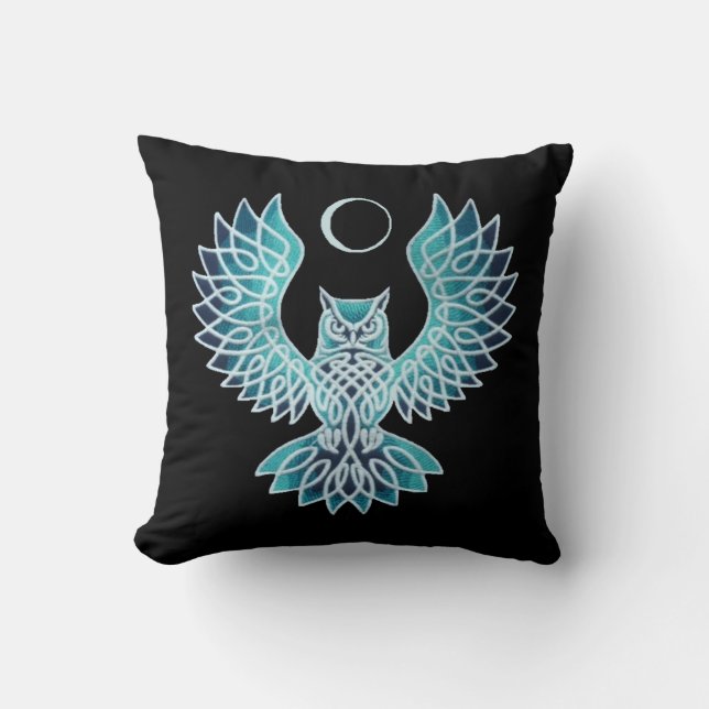 Celtic Owl Moon Cushion (Front)