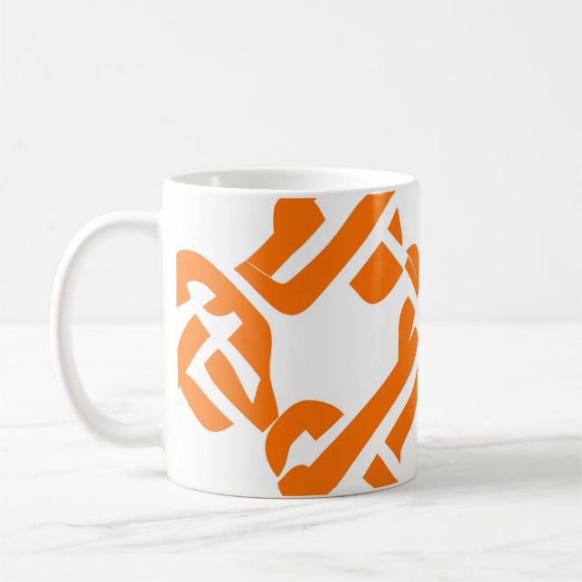 🟡 Celtic Pattern Marigold Yellow Elegant Coffee Mug (Left)