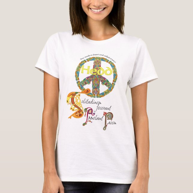 Celtic Peace Sign with Latin Quote and Welsh T-Shirt (Front)
