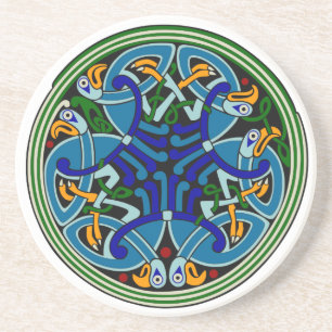 Celtic peacock knotwork Coaster