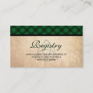 Celtic Plaid Wedding Registry Card