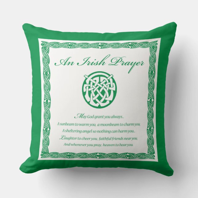 Celtic Prayer St. Patrick's Day Cushion (Front)