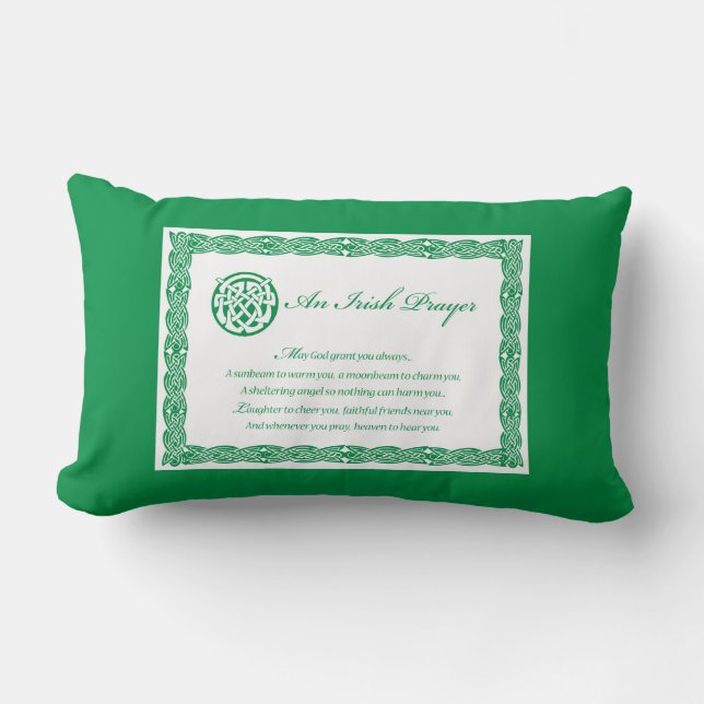 Celtic Prayer St. Patrick's Day Lumbar Cushion (Front)