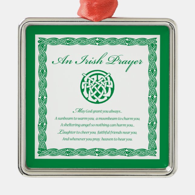 Celtic Prayer St. Patrick's Day Metal Tree Decoration (Front)