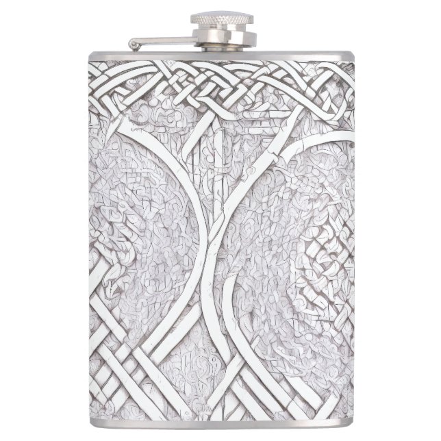 Celtic Rose A Hip Flask (Front)