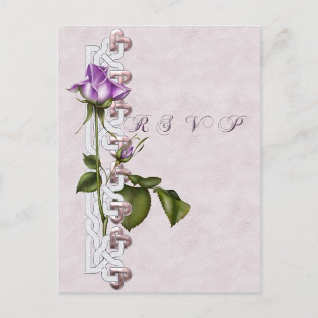 Celtic Rose RSVP Invitation Postcard (Front)