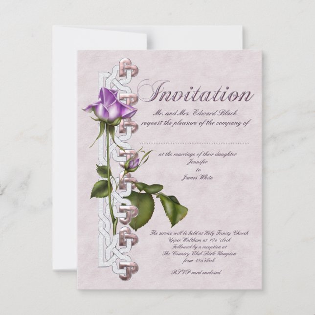 Celtic Rose Wedding Invitation (Front)