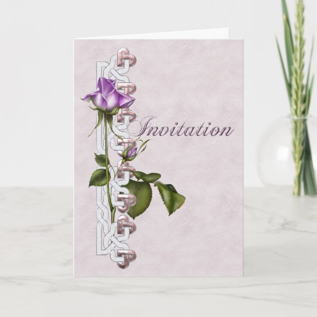 Celtic Rose Wedding Invitation (Front)