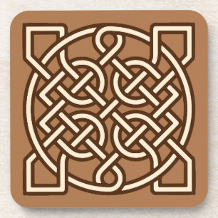 Celtic Sailor's Knot, Camel Tan, Cream and Brown Coaster