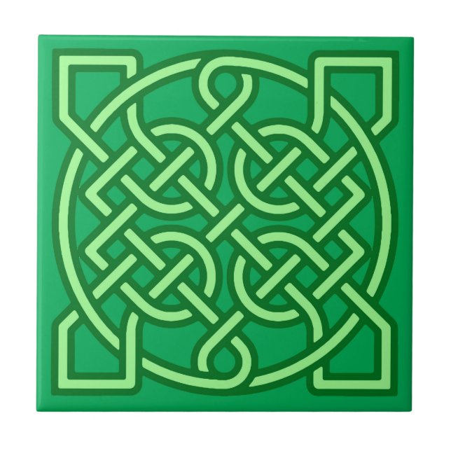 Celtic Sailor's Knot, Emerald and Lime Green   Tile (Front)