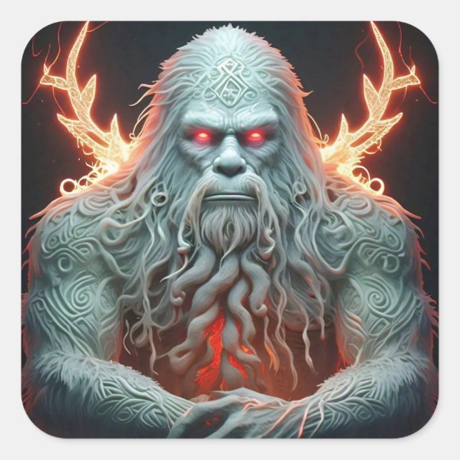 Celtic Sasquatch Square Sticker (Front)