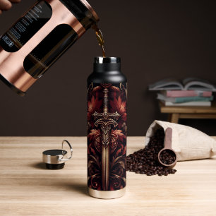 Celtic Scottish Red and Bronze Sword Water Bottle