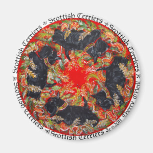 Celtic Scottish Terrier Medallion Magnet