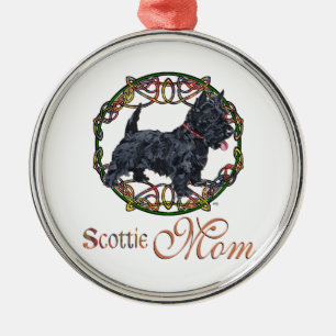 Celtic Scottish Terrier Mother Metal Tree Decoration