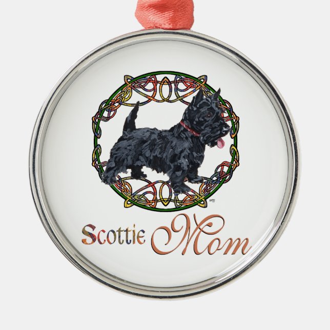 Celtic Scottish Terrier Mother Metal Tree Decoration (Front)
