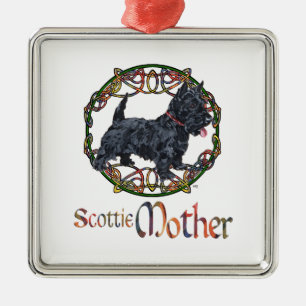 Celtic Scottish Terrier Mother Metal Tree Decoration