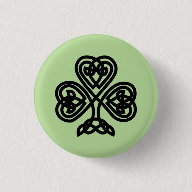 Celtic Shamrock 3 Cm Round Badge (Front)
