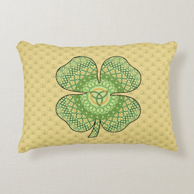 Celtic Shamrock Accent Pillow (Front)