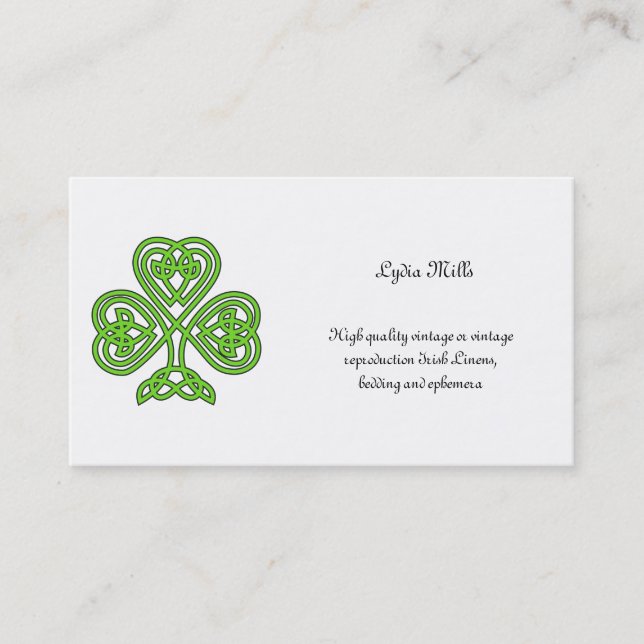 Celtic Shamrock Design Business Card (Front)