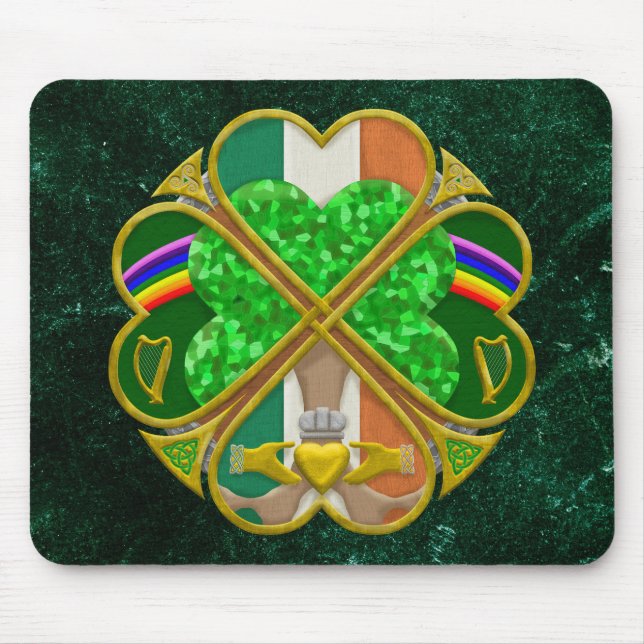 Celtic Shamrock Heritage Symbol Irish Inspired Mouse Pad (Front)