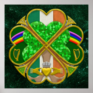 Celtic Shamrock Heritage Symbol Irish Inspired Poster