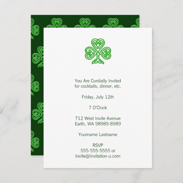 Celtic Shamrock Invitation (Front/Back)
