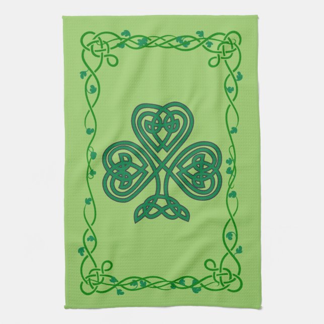 celtic shamrock kitchen towel (Vertical)