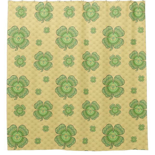 Celtic Shamrock Shower Curtain (Front)