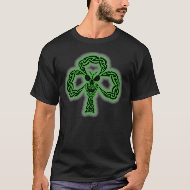 Celtic Shamrock skull T-Shirt (Front)
