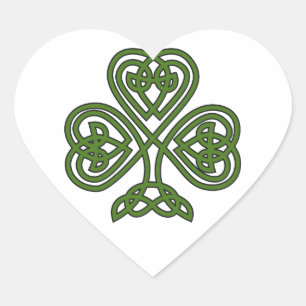 Celtic Shamrock - St Patricks Day Heart Sticker