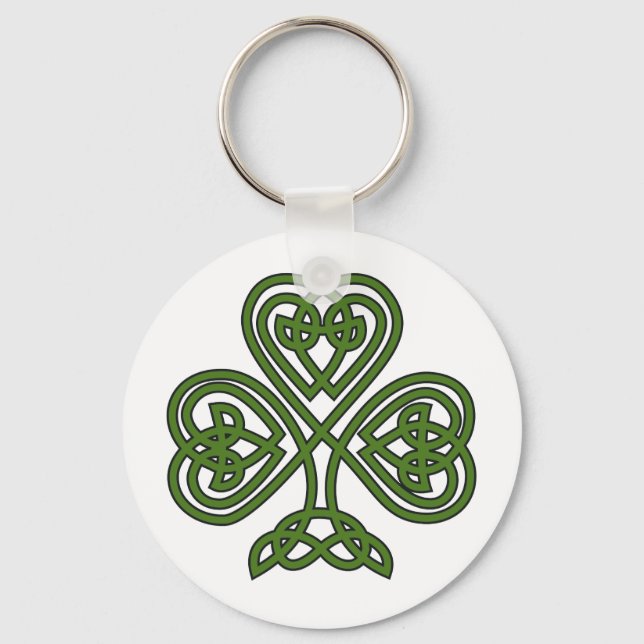 Celtic Shamrock - St Patricks Day Key Ring (Front)