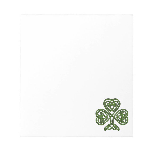 Celtic Shamrock - St Patricks Day Notepad (Front)