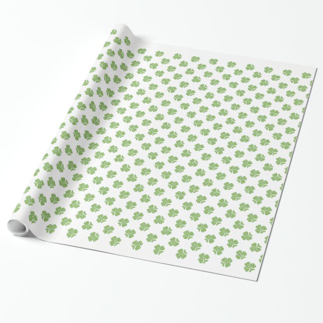 Celtic Shamrock St. Patrick's Day Wrapping Paper (Unrolled)