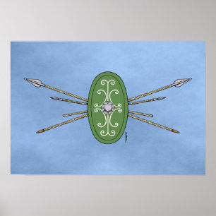 Celtic Shield and Spears Poster