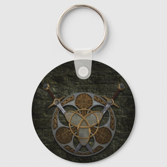 Celtic Shield and Swords Key Ring (Front)
