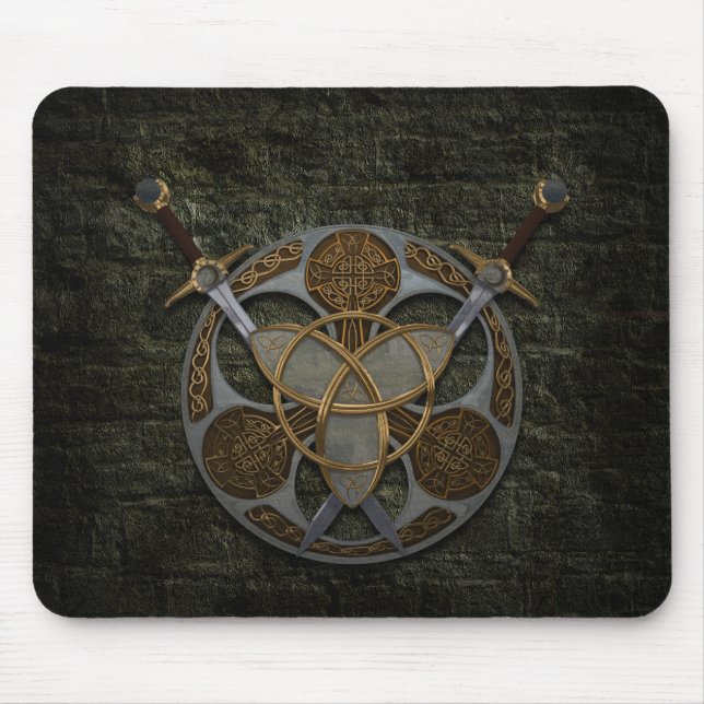 Celtic Shield and Swords Mouse Pad (Front)