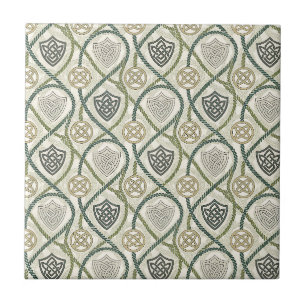 Celtic Shield Knot & Rope Scottish Design Pattern Tile