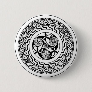 Celtic spiral 6 cm round badge