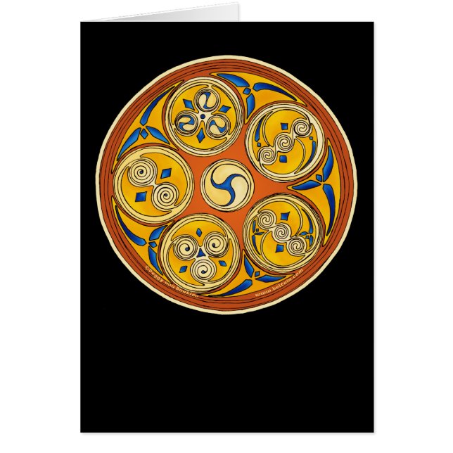 Celtic Spiral Card, Lughnasadh Design (Front)