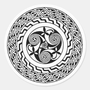 Celtic spiral classic round sticker