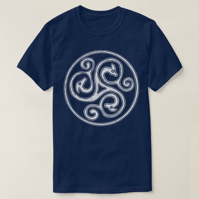 Celtic Spiral Dragon Design T-Shirt (Design Front)