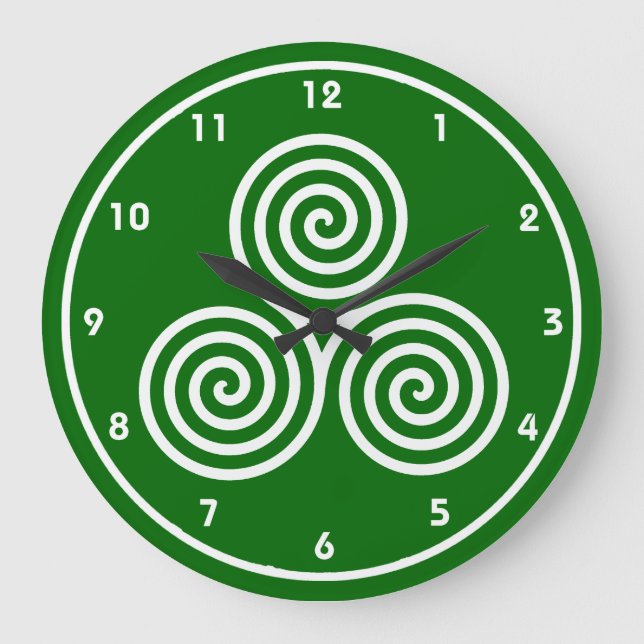 Celtic Spirals Design Wall Clock (Front)
