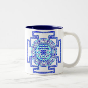 celtic sri yantra Two-Tone coffee mug