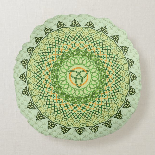 Celtic St. Patty's Day Round Pillow (Front)