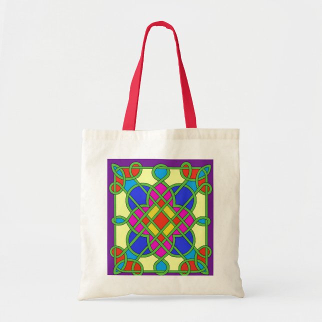 Celtic Stained Glass Effect Tote Bag (Front)